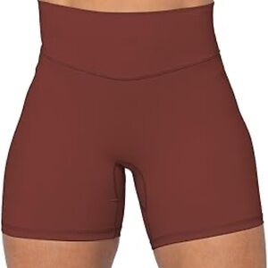 Sunzel High-Waisted Brown Women's Workout Shorts